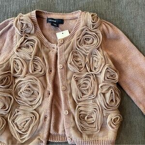 Baby Gap Tan Rosette Flower Cardigan 3–6M NWT